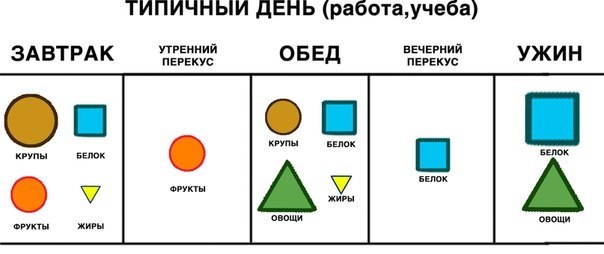 Распределение еды в течение дня